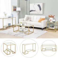 Costway 48'' 2-Tier Console Entryway Behind Couch Table For Living Room Hallway -Costway GUEST 4548c11e 2fce 4308 8ffb c6b1d68ccdcb