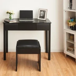 Costway Black Vanity Dressing Table Furniture Stool Storage Box -Costway GUEST 4562e9c0 5199 4e33 a95f c67ac4871c70