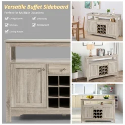Costway Buffet Server Sideboard Wine Cabinet Console Table Grey Home -Costway GUEST 457e4a6f 581f 4176 879d 4b0fff812bbb
