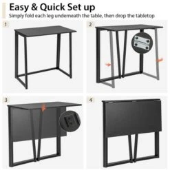 Costway Folding Computer Desk No Assembly Study Writing Table For Small Spaces Walnut/Black/Brown/White -Costway GUEST 45eefcff 75f4 4b8c 8094 f51e43e88a13