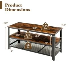 Costway 3-Tier TV Stand For 50-Inch Flat Screen TVs Entertainment Center Open Shelves Steel Frame TV Console Table Living Room Entryway Rustic Brown -Costway GUEST 463cd2ef 9f7d 47bb acca 8d87802d18fd