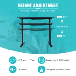 Costway 55''x28'' Electric Standing Desk Adjustable Sit To Stand W/ Controller