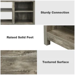 Costway 58'' 2-Tier TV Stand Entertainment Media Center Console Up To 65'' Grey -Costway GUEST 46c4123f 2818 43c2 8413 3de6b817e66c