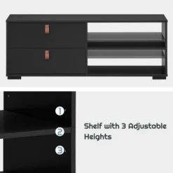 Costway TV Stand Entertainment Media Center Console For TV's Up To 55'' Walnut/Black -Costway GUEST 46cbcfba 5de0 44e8 af64 5cebccd83355