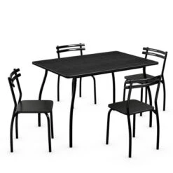 Costway 5 Pcs Dining Set Table 30'' And 4 Chairs Home Kitchen Room Breakfast Furniture Black -Costway GUEST 4706d5ff 732c 47d9 8d2b f23dcea97305