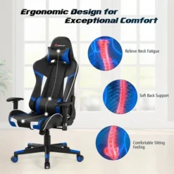 Costway X-Shaped Gaming Desk & Racing Style Massage Chair Set Home Office Black+White/Blue/Grey/Red -Costway GUEST 4773d83d a492 4896 bace 14bfb3204862
