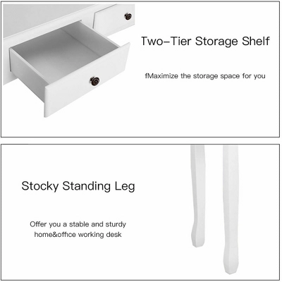 Costway Home Office Computer Desk Writing Desk With 4 Drawer White 7 Costway Home Office Computer Desk Writing Desk With 4 Drawer White - Image 5
