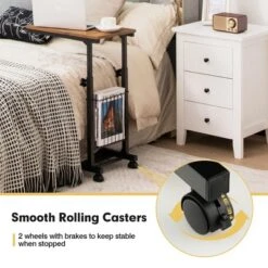 Costway C-shape Sofa End Side Table Compact Snack Table For Living Room Bedroom BlackBrown -Costway GUEST 47ad3495 65d0 4975 b470 a6659fe01ef7