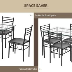 Costway 5 Piece Dining Set Glass Top Table & 4 Upholstered Chairs Kitchen Room Furniture 15 Costway 5 Piece Dining Set Glass Top Table & 4 Upholstered Chairs Kitchen Room Furniture -Costway GUEST 47c6c48e 8a6e 4ef0 868c bfa22e698f1b