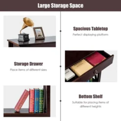 Costway Console Table Accent Sofa Side Table With Drawer Shelf Entryway Espresso -Costway GUEST 47d13a11 4456 411b 9732 bf98bba693b7