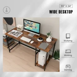 Costway 55'' Computer Desk W/ Charging Station Home Office PC Desk W/ 4 Power Outlets 16 Costway 55'' Computer Desk W/ Charging Station Home Office PC Desk W/ 4 Power Outlets -Costway GUEST 47ebad99 41df 42d3 b80f f9a6d36af9ca