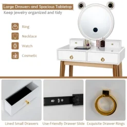 Costway Vanity Dressing Table Set Touch Screen Dimming Mirror -Costway GUEST 483832fa 7175 4ec0 bae3 991a21e26a90