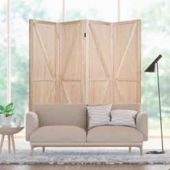 Costway 4Panels Folding Wooden Divider W/ V-shaped Design 5.6Ft Tall -Costway GUEST 48447dc0 324c 4e54 8b1e 5ab458f22228