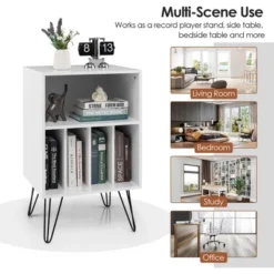 Costway Record Player Stand Turntable Stand Display Shelf 21" L X 18" W X 34"H White -Costway GUEST 4849a09a 19c6 4acd 91fa 18376d47241d