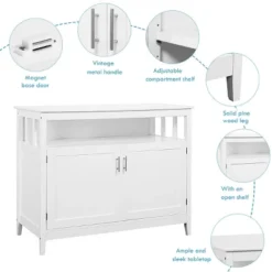 Costway Modern Kitchen Storage Cabinet Buffet Server Table 36" Sideboard Dining Wood White -Costway GUEST 484cf5a6 3e75 4df6 a1c1 00bb6dec7a7c