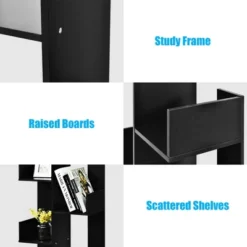 Costway 8-Tier Bookshelf Bookcase W/8 Open Compartments Space-Saving Storage Rack White/Black -Costway GUEST 486d750d 633e 4c3c 9631 84bd8d486520