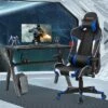 Costway X-Shaped Gaming Desk & Racing Style Massage Chair Set Home Office Black+White/Blue/Grey/Red -Costway GUEST 4876fbff 9298 4cda 8535 09c6cb72b558