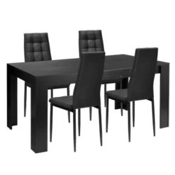 Costway 5pcs Dining Set Wood Table And 4 Fabric Chairs Home Kitchen Modern -Costway GUEST 487b0d67 e0b1 40c0 affb d811ea00e4b2