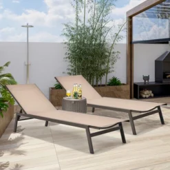 Costway 2 PCS Patio Lounge Chair Chaise Recliner Back Adjustable Garden BrownBlack -Costway GUEST 48c61470 fcfa 4d13 b096 1eeaa5258d8e