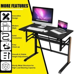 Costway Pneumatic Height Adjustable Standing Desk Sit To Stand Computer Desk Workstaion -Costway GUEST 48dd8466 a4e3 4c97 8ae1 e00292ba2ccd
