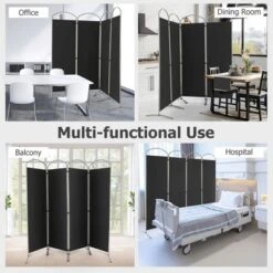 Costway 4 Panels Folding Room Divider 6 Ft Tall Fabric Privacy Screen Black/Brown/Grey/White 21 Costway 4 Panels Folding Room Divider 6 Ft Tall Fabric Privacy Screen Black/Brown/Grey/White -Costway GUEST 48e7ddda 3ad1 4926 b1b5 6a648760a4bb