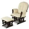 Costway Glider And Ottoman Cushion Set Wood Baby Nursery Rocking Chair Beige -Costway GUEST 48feecf7 1c3c 468c a830 ebbd15f72753