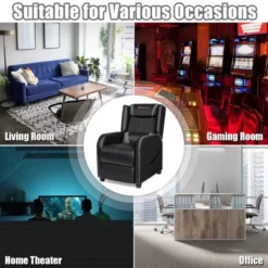 Costway Massage Gaming Recliner Chair Single Living Room Sofa Home Theater Seat PurpleGray -Costway GUEST 494d8698 a0e7 490a b2bd fb5cd085c02b