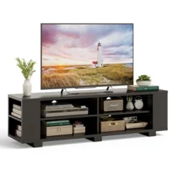 Costway 59'' Wood TV Stand Console Storage Entertainment Media Center W/ Adjustable Shelf -Costway GUEST 49692363 9c33 4439 9606 1cef56d4ab42