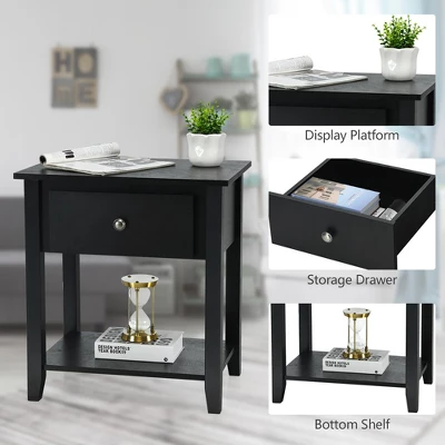 Costway Nightstand Beside Table Chest Sofa Table End Table Accent Table White 9 Costway Nightstand Beside Table Chest Sofa Table End Table Accent Table White - Image 7