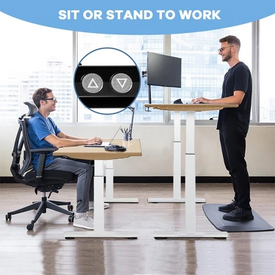 Costway Electric Stand Up Desk Frame Dual Motor Height Adjustable Stand WhiteBlack 7 Costway Electric Stand Up Desk Frame Dual Motor Height Adjustable Stand WhiteBlack - Image 5
