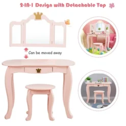 Costway Kids Makeup Dressing Table Chair Set Princess Vanity & Tri-folding Mirror 17 Costway Kids Makeup Dressing Table Chair Set Princess Vanity & Tri-folding Mirror -Costway GUEST 49c9ed0f b5d0 4287 b8ec 744782b5cca8