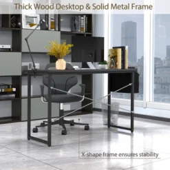 Costway Modern Computer Desk 47'' Study Writing Table W/ Storage Bag Coffee Black/Brown/Coffee -Costway GUEST 49e8b33c f2be 4599 9c33 aef666ca0ef1