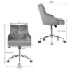Costway Velvet Office Chair Tufted Upholstered Swivel Computer Desk Chair W/ Nailed Trim