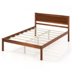 Costway Full/Queen/Twin Size Wooden Platform Bed Frame With Headboard Mattress Foundation Walnut -Costway GUEST 4a7ac898 f4d0 41c8 9a92 36003a5252bf