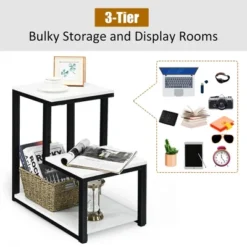 Costway 3-Tier End Table Sofa Side Table Night Stand W/ Shelf For Living Room White -Costway GUEST 4acaa4e3 273f 4d6c 866b c7c7bd51d26c