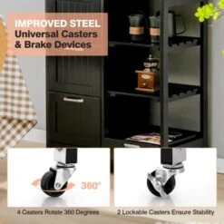 Costway Rolling Kitchen Island Utility Storage Cart W/ 3 Storage Drawers & Shelves White/Black 18 Costway Rolling Kitchen Island Utility Storage Cart W/ 3 Storage Drawers & Shelves White/Black -Costway GUEST 4accf5e9 01e1 4021 99b9 4e3551892613