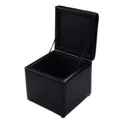 Costway 16''Cube Ottoman Pouffe Storage Box Lounge Seat Footstools With Hinge Top Black -Costway GUEST 4b393d1e d952 40ee b752 ce14ac5ed95a