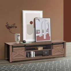 Costway Sliding Barn Door TV Stand For TV's Up To 65'' Storage Shelf Entertainment Center -Costway GUEST 4b8fcf8a d4cf 4aef 9f51 6d7af6b520c8