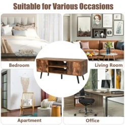 Costway Industrial TV Stand Entertainment Center For TV's Up To 55" W/ Storage Cabinets -Costway GUEST 4bca78c6 c2bd 4198 8574 cb7b719c18ba