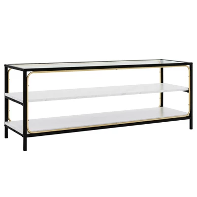 Costway 3-Tier TV Stand Entertainment Center For TV's Up To 50'' W/ Tempered Glass Top 11 Costway 3-Tier TV Stand Entertainment Center For TV's Up To 50'' W/ Tempered Glass Top - Image 9