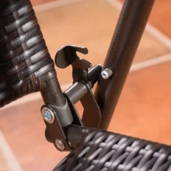 Costway 4 PCS Folding Rattan Wicker Bar Stool Chair Indoor &Outdoor Furniture Brown -Costway GUEST 4c137781 fd5c 49e8 992e df100d248762