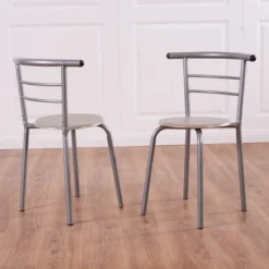 Costway 3 Piece Dining Set Table 2 Chairs Bistro Pub Home Kitchen Breakfast Furniture Grey -Costway GUEST 4c9cec3a d244 4097 97ad b0a5ad44c778