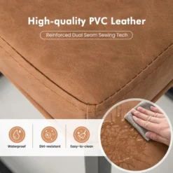 Costway Set Of 2 Bar Stools 24'' Counter Height Backless Kitchen Island Bar Chairs Brown/Black/Grey -Costway GUEST 4cc11f8a c8f8 4c30 8e16 b4dad5f9bef8