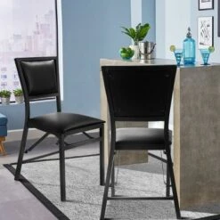 Costway Set Of 2 Metal Folding Chair Dining Chairs Home Restaurant Furniture Portable Black -Costway GUEST 4ce7ea77 f4ed 46c9 88ff 76c1f94e08f6