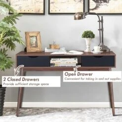 Computer Desk PC Laptop Writing Table Study Workstation Home W/ Drawers & Shelf -Costway GUEST 4cf9b4d9 a88e 4571 916f 704032b63fd3