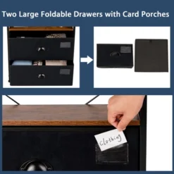 Costway 2 Drawer Dresser W/Shelf Storage Tower Nightstand End Table Chest Black -Costway GUEST 4d4e977b 5a46 4685 a9a0 789080846f86