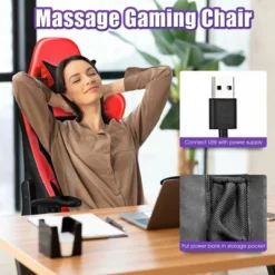 Costway Gaming Chair Massage Reclining Racing Office Computer Chair With Footrest Red -Costway GUEST 4d779ce6 06b7 4438 a6a3 c38259bab2c8