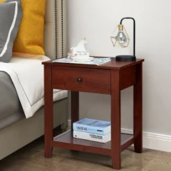 Costway Night Stand End Side Table Bedside Accent Table With Drawer And Storage Shelf 14 Costway Night Stand End Side Table Bedside Accent Table With Drawer And Storage Shelf -Costway GUEST 4d96c166 01c0 4e51 b4aa 070d89e7b30b