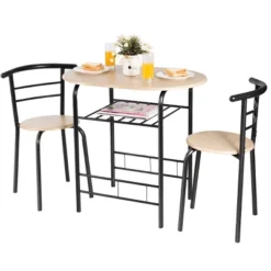 Costway 3 Piece Dining Set Compact 2 Chairs And Table Set With Shelf Storage 16 Costway 3 Piece Dining Set Compact 2 Chairs And Table Set With Shelf Storage -Costway GUEST 4dba3b72 1cb6 4347 b080 6b9df0c779f3
