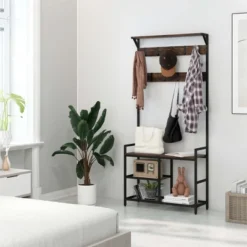 Costway 71'' Coat Rack Hall Tree With Shoe Bench Industrial Entryway Storage Shelf With Hooks 14 Costway 71'' Coat Rack Hall Tree With Shoe Bench Industrial Entryway Storage Shelf With Hooks -Costway GUEST 4dc559ed 652c 4e9c b5e7 b3fba4537a3f